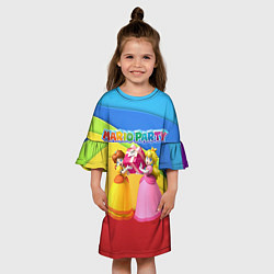 Платье клеш для девочки Mario Party - Nintendo, цвет: 3D-принт — фото 2