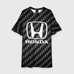 Платье клеш для девочки Honda абстракция карбон, цвет: 3D-принт