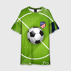 Платье клеш для девочки Atletico madrid Мяч, цвет: 3D-принт
