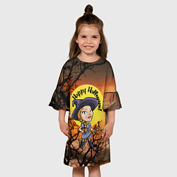 Платье клеш для девочки Happy Halloween - Witch, цвет: 3D-принт — фото 2