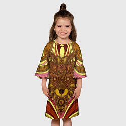 Платье клеш для девочки Изображение лисы, цвет: 3D-принт — фото 2