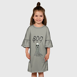 Платье клеш для девочки Серый призрак BOO, цвет: 3D-принт — фото 2