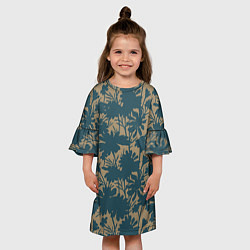 Платье клеш для девочки Цветочный камуфляж, цвет: 3D-принт — фото 2