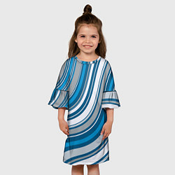 Платье клеш для девочки Волнистые полосы - текстура, цвет: 3D-принт — фото 2