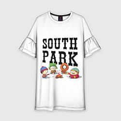 Платье клеш для девочки South park кострёр, цвет: 3D-принт