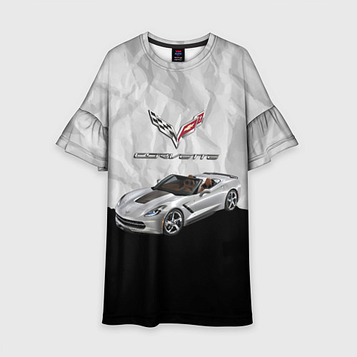 Детское платье Chevrolet Corvette - motorsport / 3D-принт – фото 1