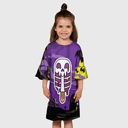 Платье клеш для девочки Мороженое на хэллоуин, цвет: 3D-принт — фото 2