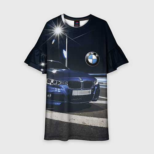 Детское платье BMW на ночной трассе / 3D-принт – фото 1