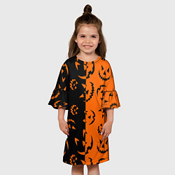 Платье клеш для девочки Улыбка Джека, цвет: 3D-принт — фото 2