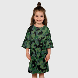 Платье клеш для девочки Камуфляж WW2 Tropics Verdant, цвет: 3D-принт — фото 2
