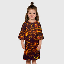 Платье клеш для девочки Раскалённый камуфляж, цвет: 3D-принт — фото 2