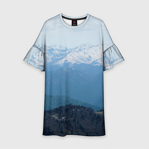 Детское платье Кавказские горы / 3D-принт – фото 1