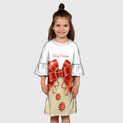 Платье клеш для девочки Подарочный бант с лентой, цвет: 3D-принт — фото 2