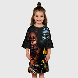 Платье клеш для девочки Five Nights at Freddys, цвет: 3D-принт — фото 2