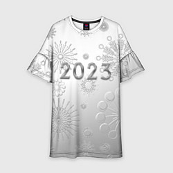 Детское платье Новый год 2023 в снежинках