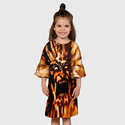 Платье клеш для девочки Fire demon scream, цвет: 3D-принт — фото 2