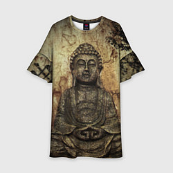 Платье клеш для девочки Статуя Будды, цвет: 3D-принт