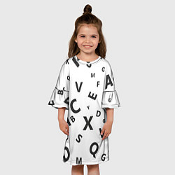 Платье клеш для девочки Английский алфавит, цвет: 3D-принт — фото 2