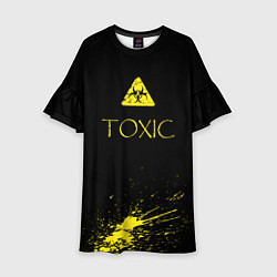 Платье клеш для девочки TOXIC - Биологическая опасность, цвет: 3D-принт