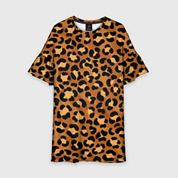 Платье клеш для девочки Леопардовый цвет, цвет: 3D-принт