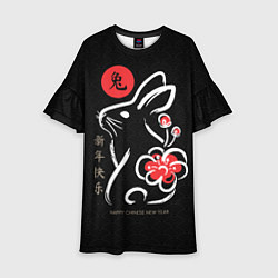 Детское платье Rabbit with flower, chinese new year