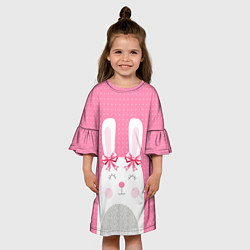 Платье клеш для девочки Миссис кролик, цвет: 3D-принт — фото 2