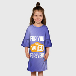 Платье клеш для девочки Бесплатный Wi-Fi навсегда, цвет: 3D-принт — фото 2
