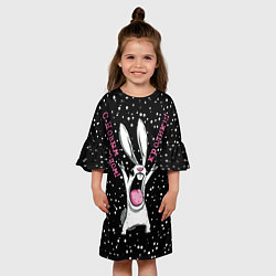 Платье клеш для девочки С новым годом, кролики, год кролика 2023, цвет: 3D-принт — фото 2