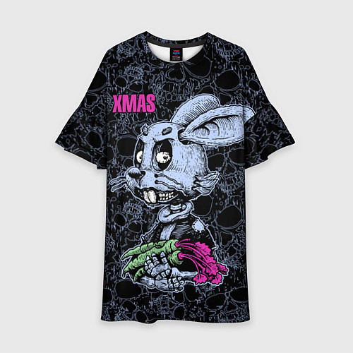 Детское платье XMAS Zombie rabbit with carrot / 3D-принт – фото 1