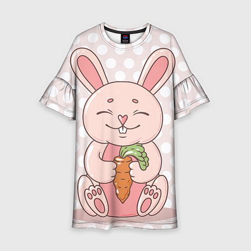 Детское платье Милый зайчик с морковкой / 3D-принт – фото 1