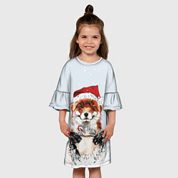 Платье клеш для девочки Merry Christmas foxy, цвет: 3D-принт — фото 2