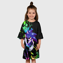 Платье клеш для девочки Sonic Exe - Hedgehog - video game, цвет: 3D-принт — фото 2