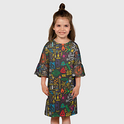 Платье клеш для девочки Шпаргалка по химии, цвет: 3D-принт — фото 2