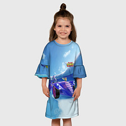 Платье клеш для девочки Blaze the Cat - Team Sonic racing, цвет: 3D-принт — фото 2