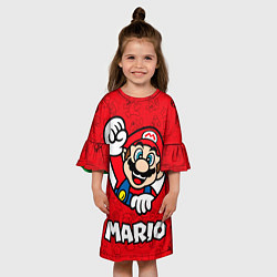 Платье клеш для девочки Луиджи и Марио, цвет: 3D-принт — фото 2