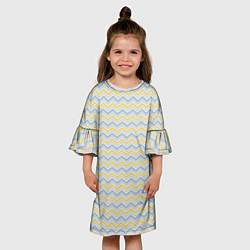 Платье клеш для девочки Полосатый зигзаг узор, цвет: 3D-принт — фото 2