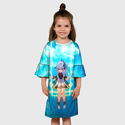 Платье клеш для девочки Нахида на качели, цвет: 3D-принт — фото 2
