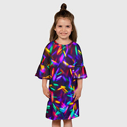 Платье клеш для девочки Цветомузыка, цвет: 3D-принт — фото 2