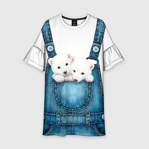 Детское платье Медвежата в кармашке / 3D-принт – фото 1