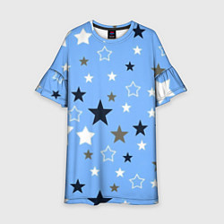 Детское платье Звёзды на голубом фоне