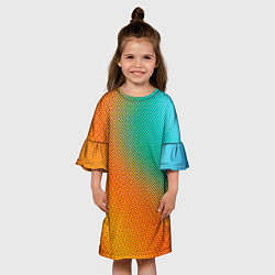 Платье клеш для девочки Полутоновый градиент - текстура, цвет: 3D-принт — фото 2