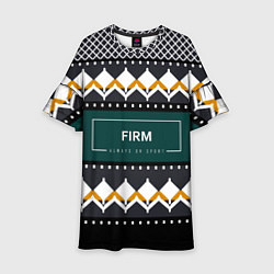 Платье клеш для девочки FIRM ретро свитер, цвет: 3D-принт