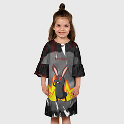 Платье клеш для девочки Черный кролик у которого все хорошо, цвет: 3D-принт — фото 2