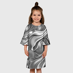 Платье клеш для девочки Плавленное серебро, цвет: 3D-принт — фото 2