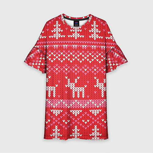 Детское платье Тёплые олени / 3D-принт – фото 1
