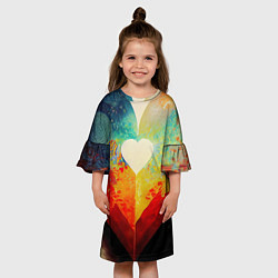 Платье клеш для девочки Your heart, цвет: 3D-принт — фото 2