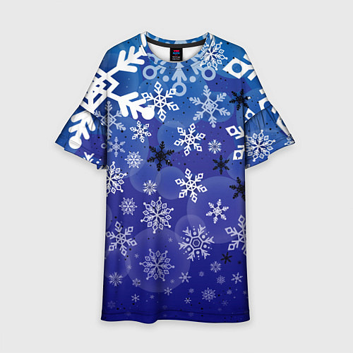 Детское платье Сказочный снегопад / 3D-принт – фото 1