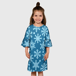 Платье клеш для девочки Blue snow, цвет: 3D-принт — фото 2