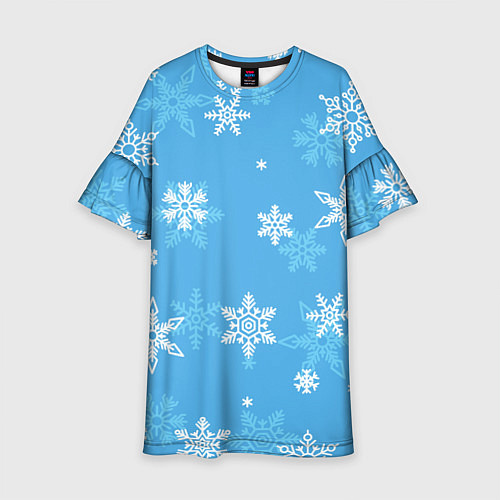 Детское платье Голубой снегопад / 3D-принт – фото 1