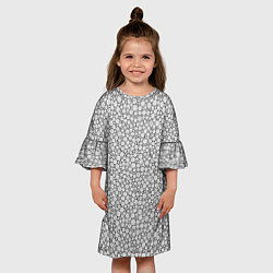 Платье клеш для девочки Круги штрихованные, цвет: 3D-принт — фото 2